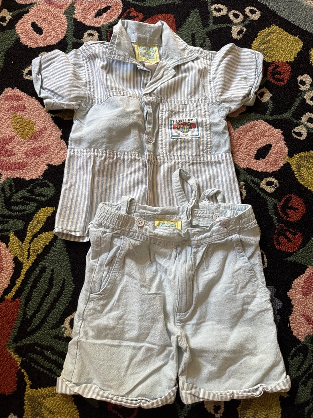 Vintage Toddler 2T Blue on Blue Travel set